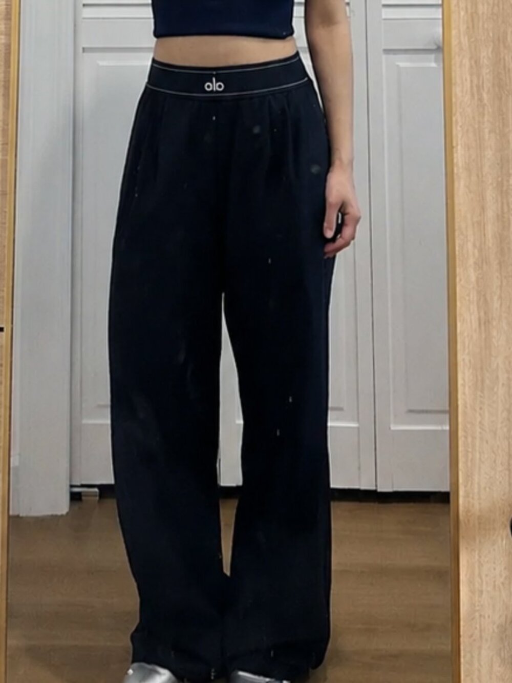 🌹 Women's Black ALO Yoga High Rise Suit Up Pants  🤭 (Regular Length) - NWT - Picture 7 of 9